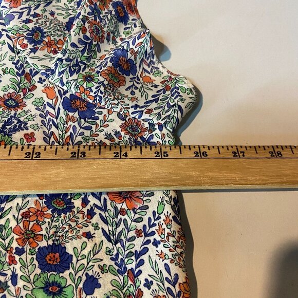 Rose & Olive Women 2X Floral Blouse Tunic Top Pleated Short Sleeve Flowy Shirt - Picture 7 of 9